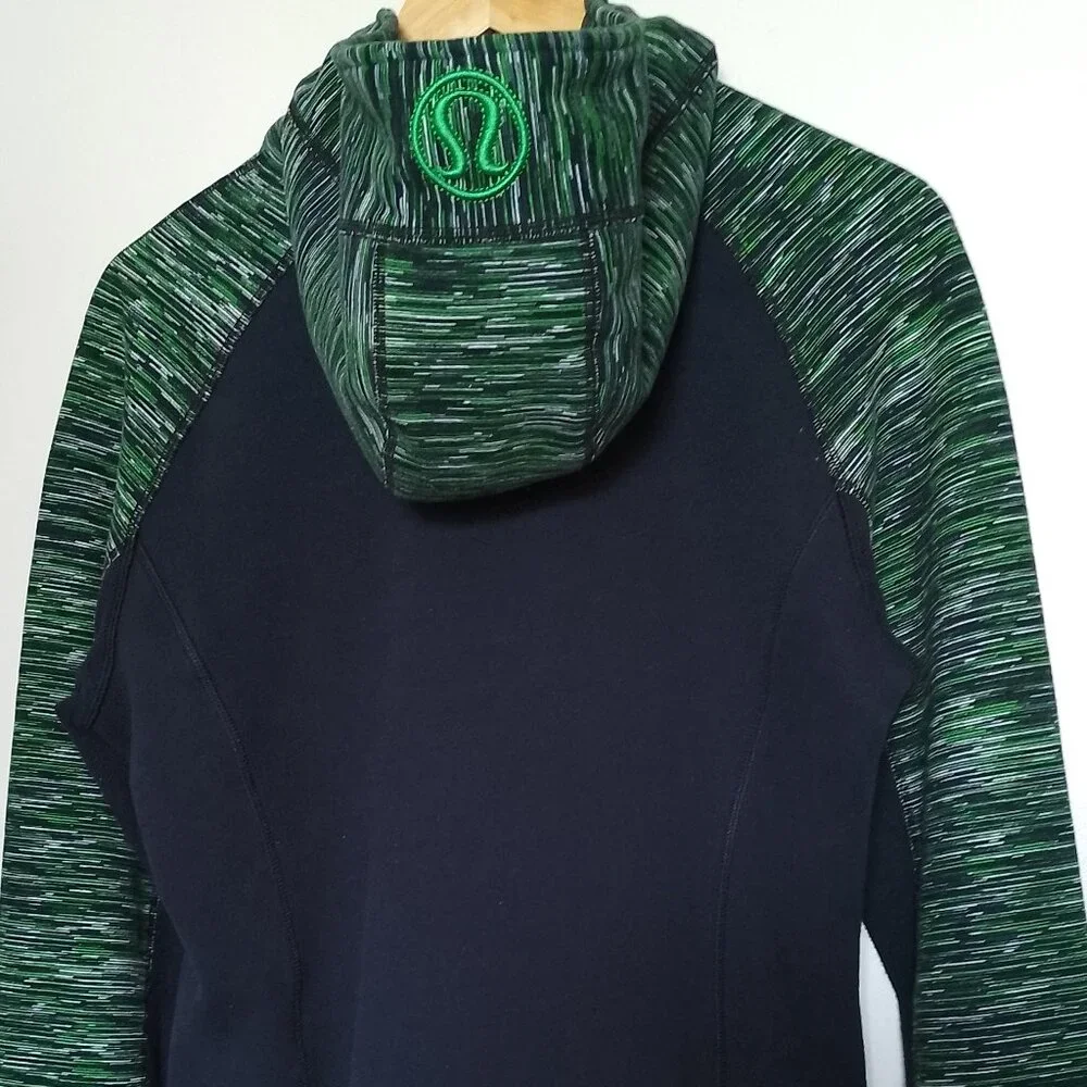 Lululemon Women's Scuba Hoodie Jacket, Vintage Y2K, Navy/Green, Size 12 - Picture 12 of 12